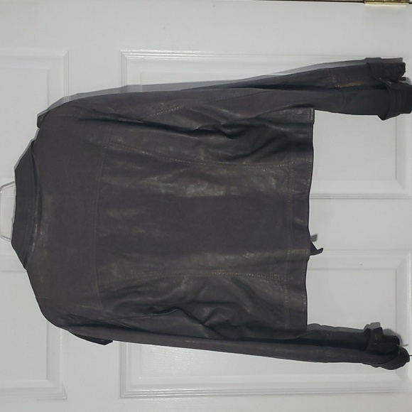 Blank Noir Vegan Leather Moto Jacket Extra Large XL Dark Green - Picture 8 of 16